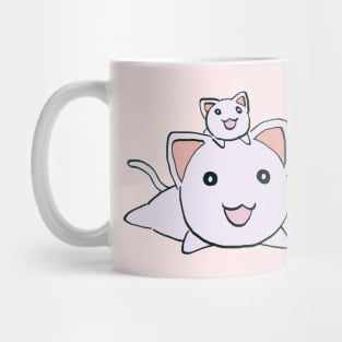 I draw the classic neco coneco cat and kitten plush / funny azumanga daioh manga Mug